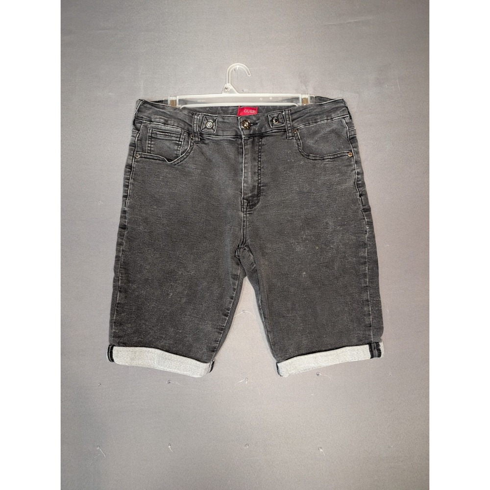 Guess Mens Black Denim Jean Shorts Size 32 Regular Fit X71D0900000